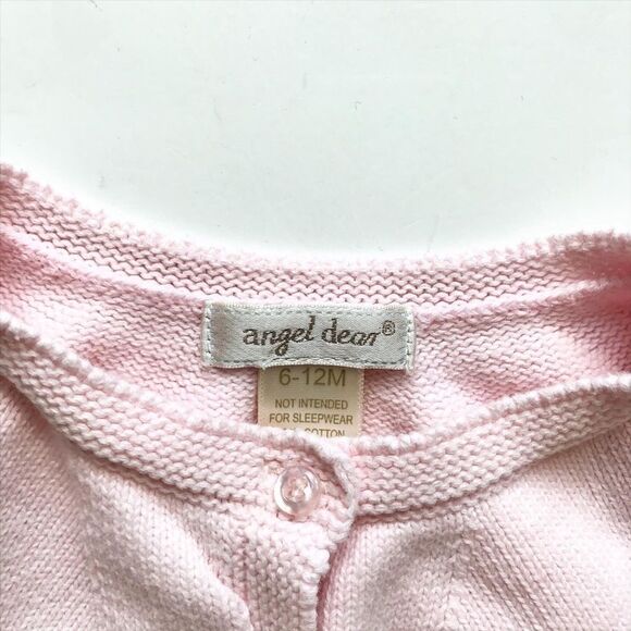 Angel dear pink knit cardigan EUC 6-12 months - Picture 3 of 4